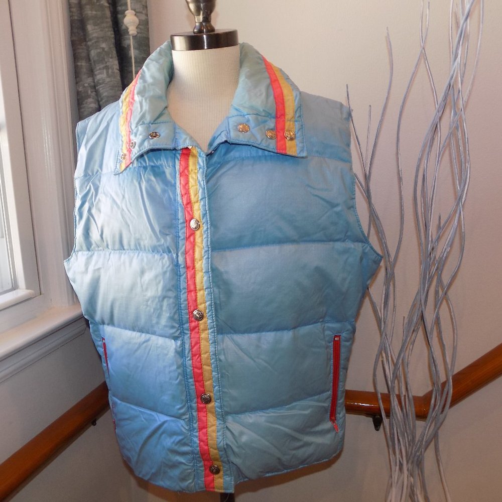 SKI DADDLE Puffer Vest Size Large Light Blue